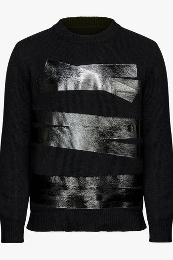 Maglia Nero Uomo Righe Lucide - 7