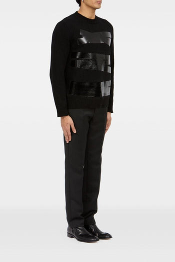 Maglia Nero Uomo Righe Lucide - 2