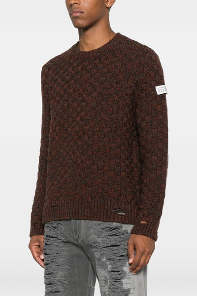 Maglia Marrone Dettaglio Intrecciato