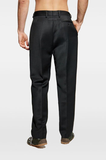 Uomo Pantalone Nero con Cintura - 3