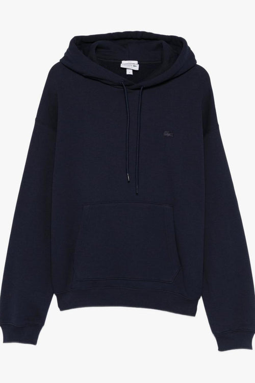 Felpa Blu Uomo Cappuccio Ricamo Logo