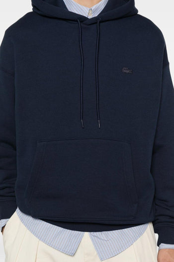 Felpa Blu Uomo Cappuccio Ricamo Logo - 2