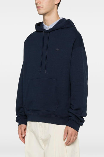 Felpa Blu Uomo Cappuccio Ricamo Logo - 3