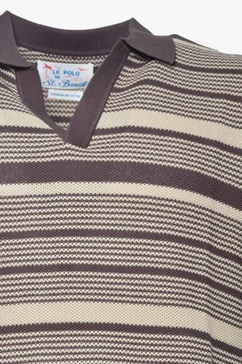 Saint Barth Polo Sloan Righe Uomo Marrone - 3