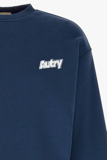 Felpa Blu Uomo Motivo Logo - 3