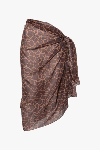 Saint Barth Pareo Stampa Giraffa Donna Marrone