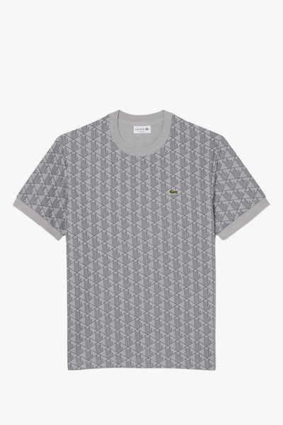 T-Shirt Motivo Geometrico Uomo Grigio