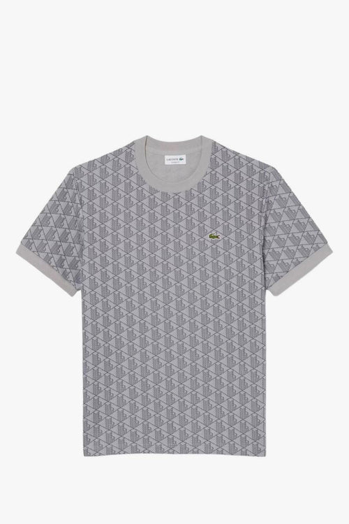 T-Shirt Motivo Geometrico Uomo Grigio