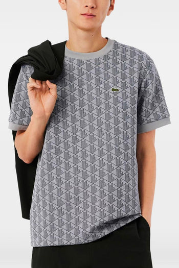 T-Shirt Motivo Geometrico Uomo Grigio - 2