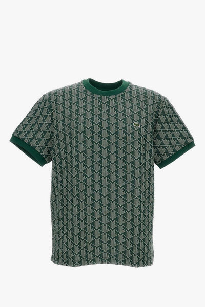 T-Shirt Motivo Geometrico Uomo Verde