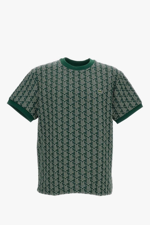 T-Shirt Motivo Geometrico Uomo Verde