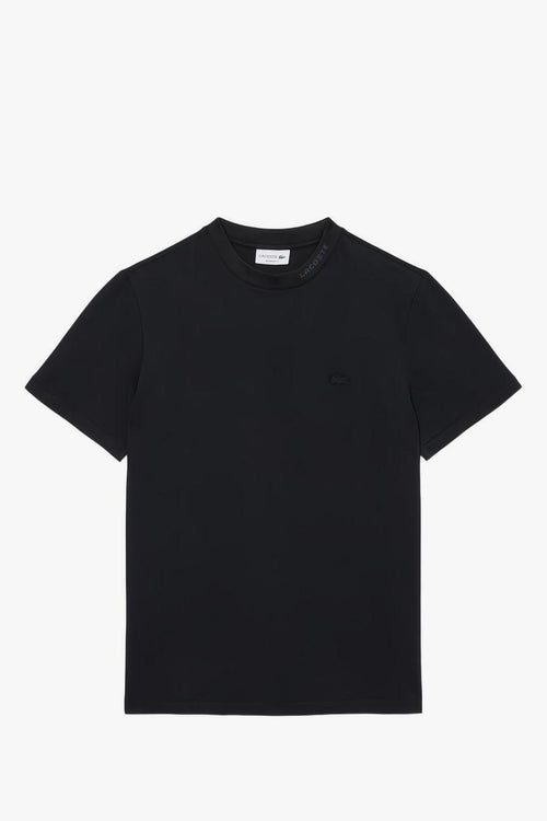T-Shirt Logo sullo Scollo Uomo Nero