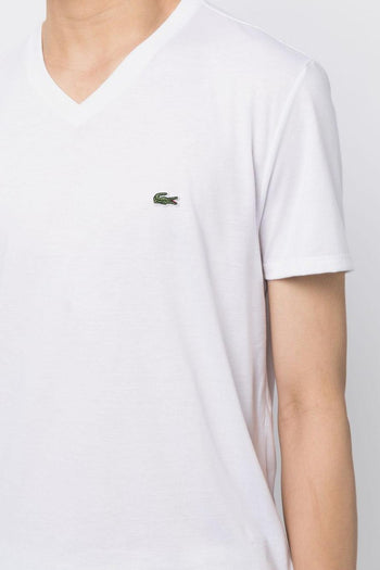 Uomo T-shirt Bianco Scollo a V - 4