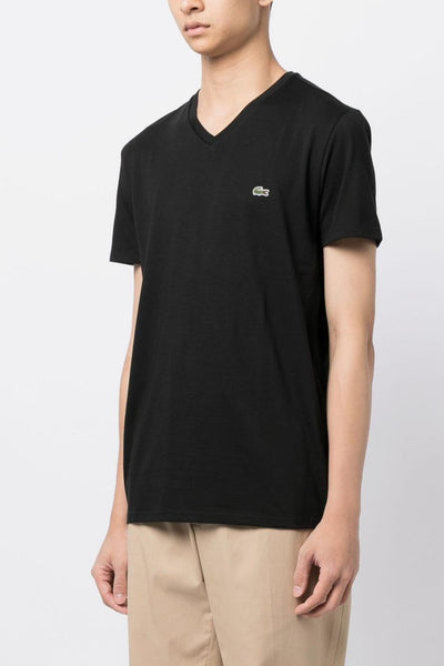 Uomo T-shirt Nero Scollo a V