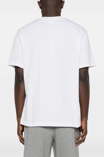 T-shirt Bianco Uomo Ricamo Coccodrillo - 5