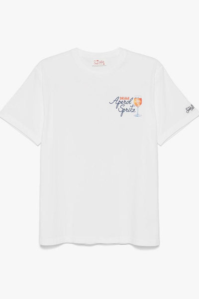 Saint Barth Uomo T-shirt Bianco Drink Aperol Spritz