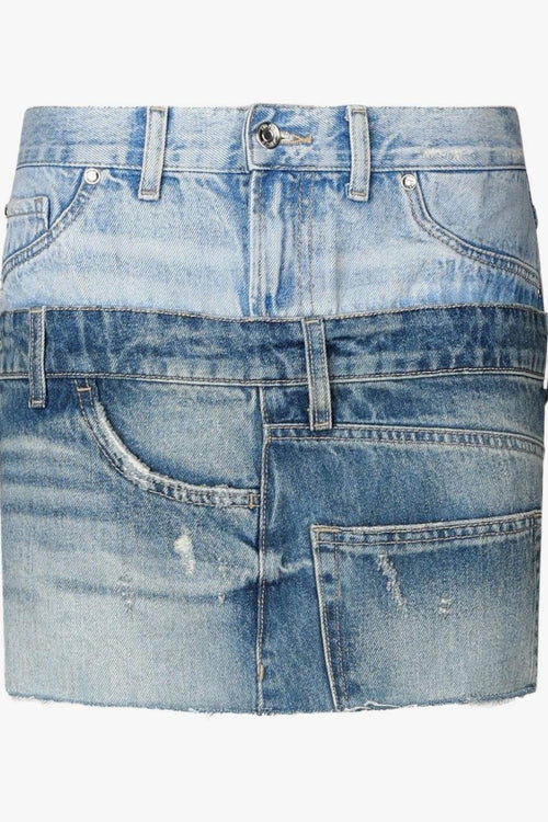Minigonna Donna in Denim Patchwork