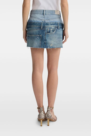 Minigonna Donna in Denim Patchwork - 2