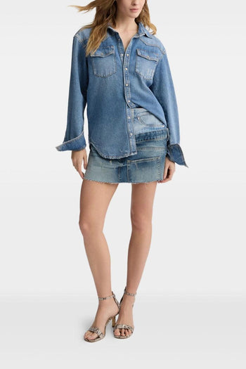 Minigonna Donna in Denim Patchwork - 6