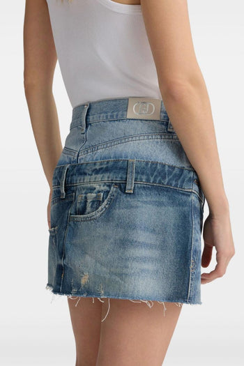 Minigonna Donna in Denim Patchwork - 7