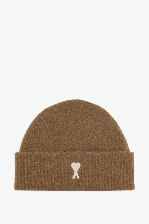 Ami Paris Cuffia Uomo Accessori Marrone Ricamo Cuore