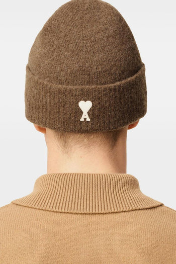 Ami Paris Cuffia Uomo Accessori Marrone Ricamo Cuore - 3