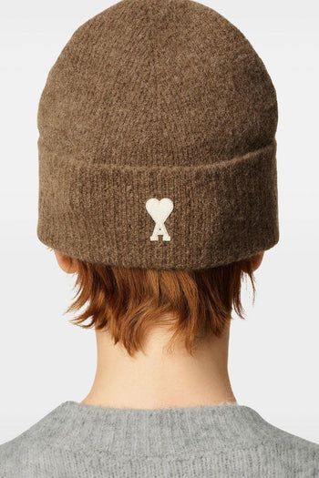 Ami Paris Cuffia Uomo Accessori Marrone Ricamo Cuore - 5