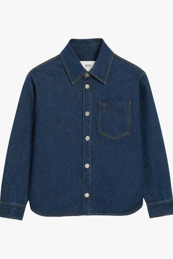 Ami Paris Overshirt Uomo Giacca-Camicia Denim Blu - 7
