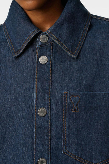 Ami Paris Overshirt Uomo Giacca-Camicia Denim Blu - 5