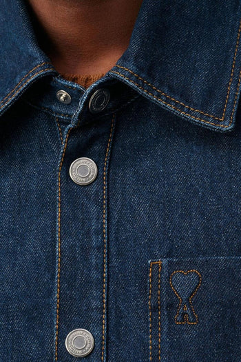 Ami Paris Overshirt Uomo Giacca-Camicia Denim Blu - 6