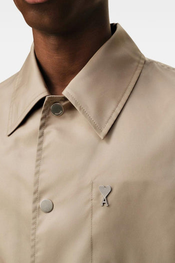 Ami Paris Giubbino Logo Cuore Uomo Beige - 4