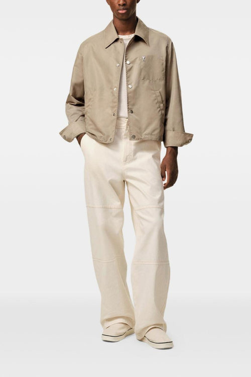 Ami Paris Giubbino Logo Cuore Uomo Beige