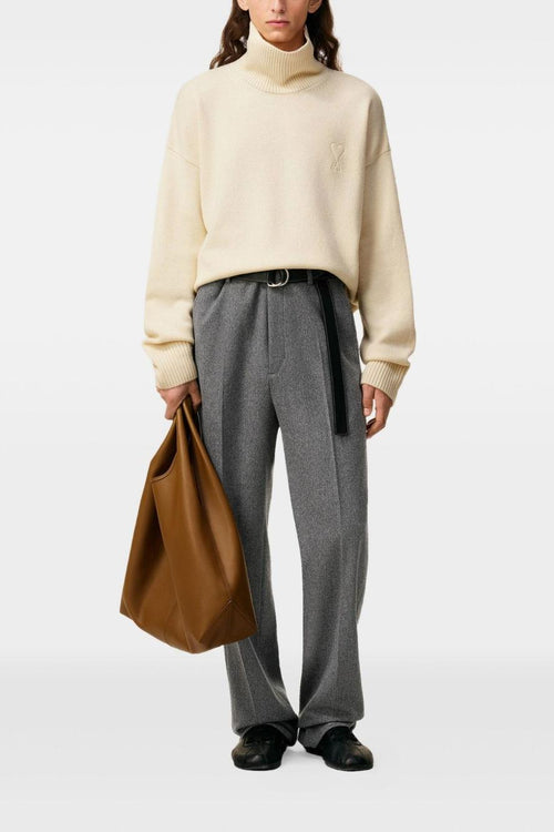 Ami Paris Collo a Cratere Uomo Maglia Bianco Cuore in Tono