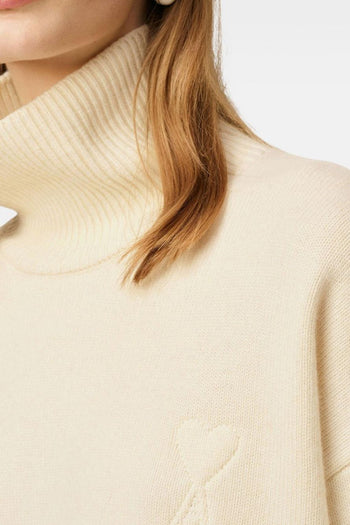 Ami Paris Collo a Cratere Uomo Maglia Bianco Cuore in Tono - 6