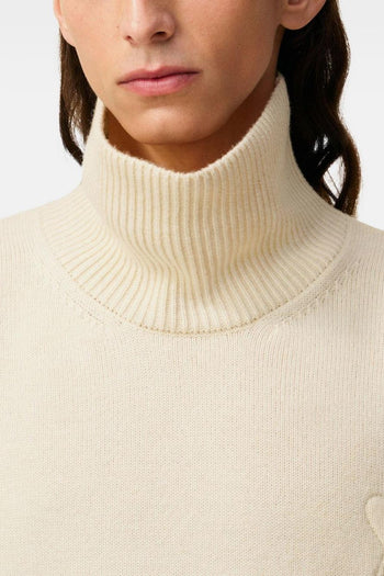 Ami Paris Collo a Cratere Uomo Maglia Bianco Cuore in Tono - 5