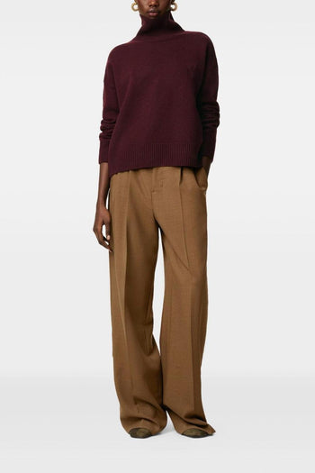 Ami Paris Collo Alto Uomo Maglia Bordeaux - 3