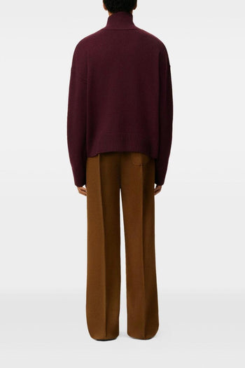 Ami Paris Collo Alto Uomo Maglia Bordeaux - 2