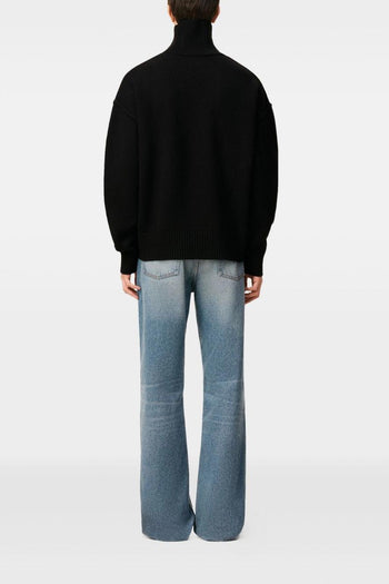 Ami Paris Collo Alto Uomo Maglia Nero - 4