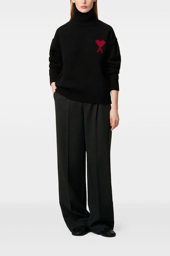 Ami Paris Collo Alto Uomo Maglia Nero - 2