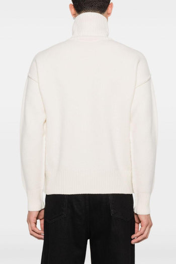 Ami Paris Collo Alto Uomo Maglia Bianco - 3