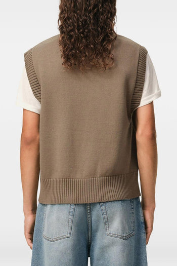 Ami Paris Gilet Cuore Uomo Beige - 2