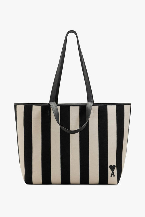 Ami Paris Borsa Righe Uomo Bianco-Nero