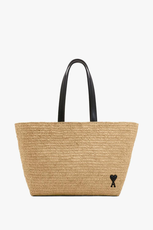 Ami Paris Borsa Ami De Coeur Large Uomo Naturale-Nero