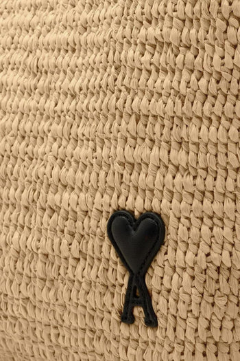 Ami Paris Borsa Ami De Coeur Large Uomo Naturale-Nero - 5