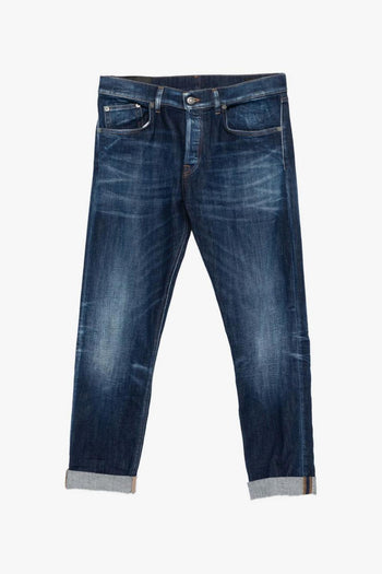 Jeans Blu Uomo con Risvolto - 5
