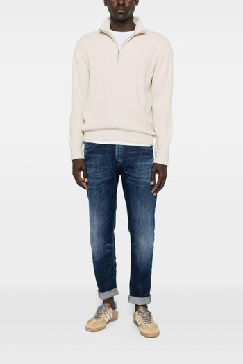 Jeans Blu Uomo con Risvolto - 2