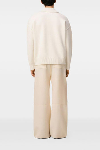 Ami Paris Maglia Polo Uomo Lana Bianco Logo Cuore - 2