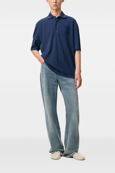 Ami Paris Polo Logo Cuore Uomo Blu