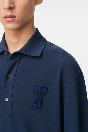 Ami Paris Polo Logo Cuore Uomo Blu - 4