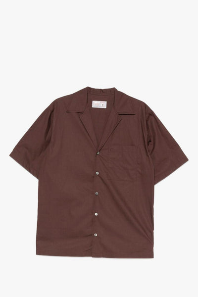 Camicia Collo Cubano Uomo Marrone
